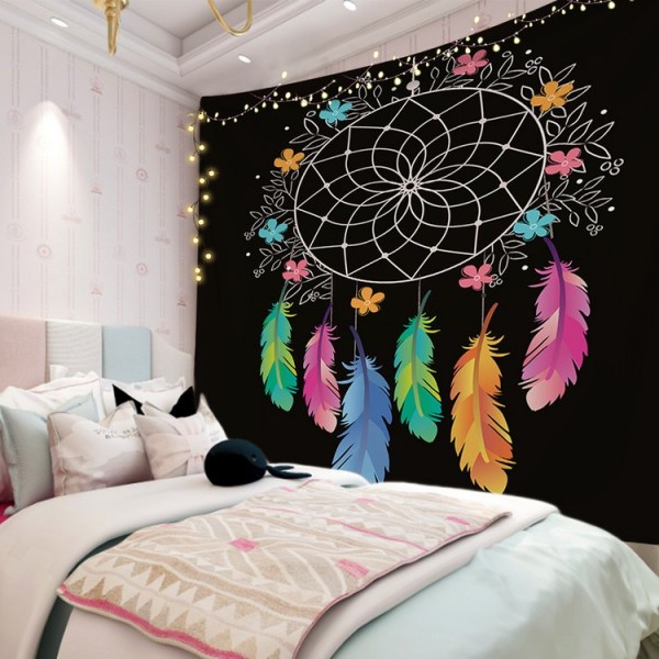 Flower Dreamcatcher - 200*145cm - Printed Tapestry