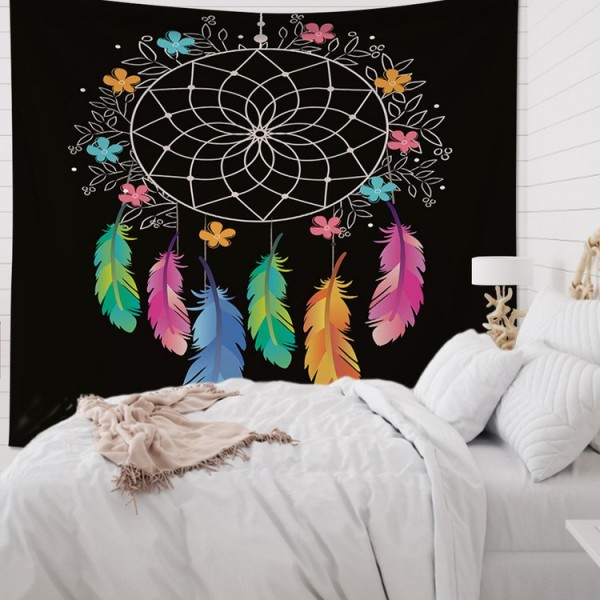 Flower Dreamcatcher - 200*145cm - Printed Tapestry