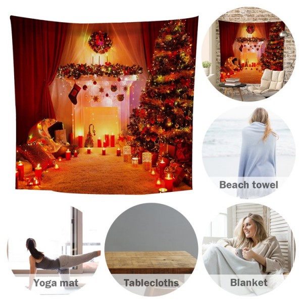 Christmas Hut Holiday Xmas - 200*145cm - Printed Tapestry