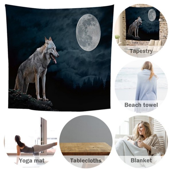 Moon Wolf - 200*145cm - Printed Tapestry