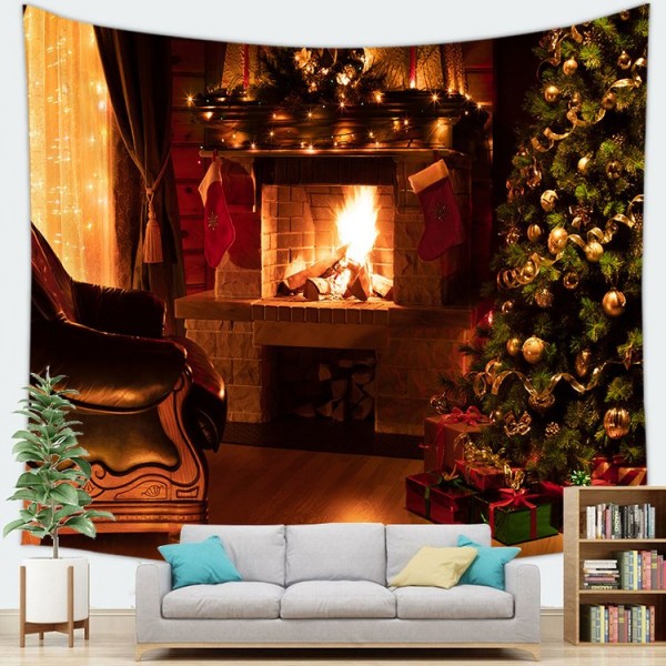 Warm Fireplace - 200*145cm - Printed Tapestry