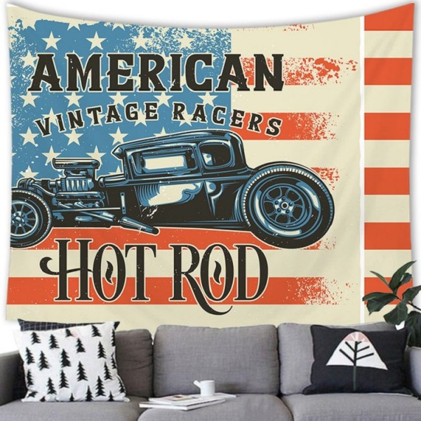 Retro Car - 200*145cm - Printed Tapestry