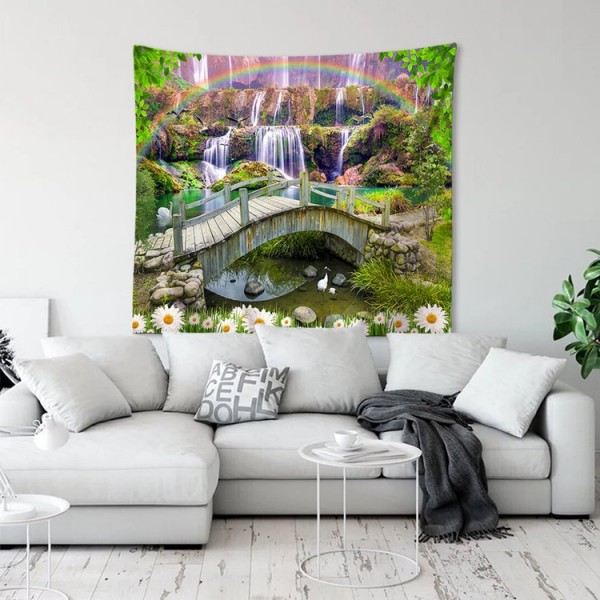 Flowing Water Bridge - 145*130cm - Printed Tapestry