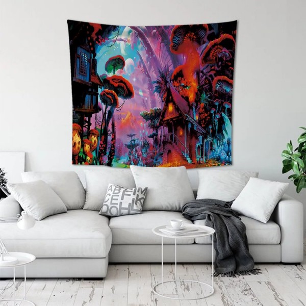 Red Mush Forest - 145*130cm - Printed Tapestry