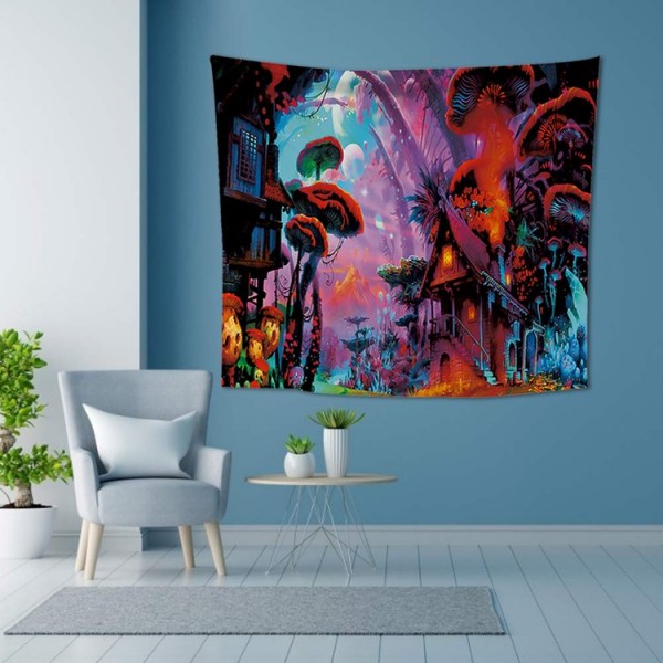 Red Mush Forest - 145*130cm - Printed Tapestry