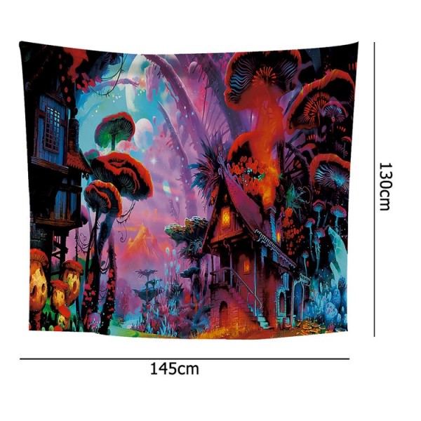 Red Mush Forest - 145*130cm - Printed Tapestry