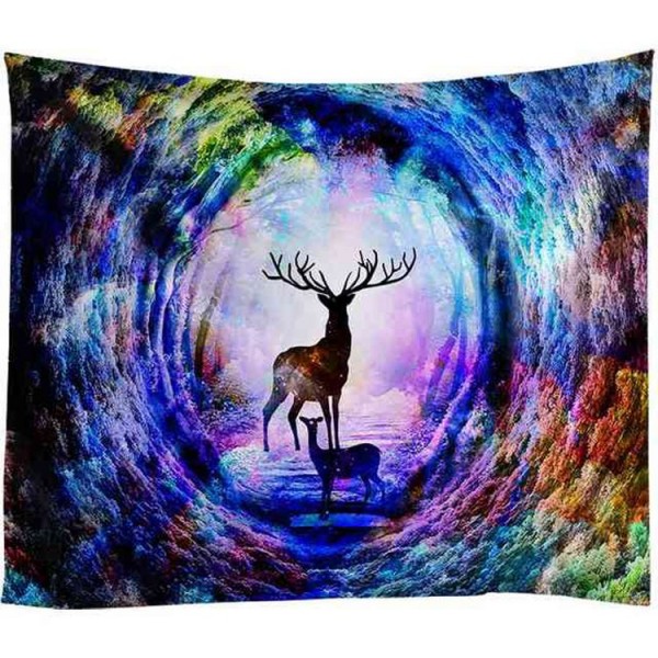 Deer Mom and Son Animal - 145*130cm - Printed Tapestry