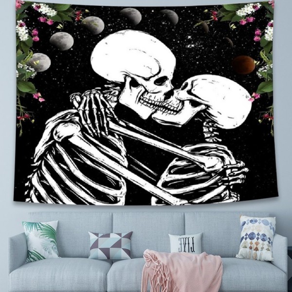 Kiss Skeleton - 145*130cm - Printed Tapestry