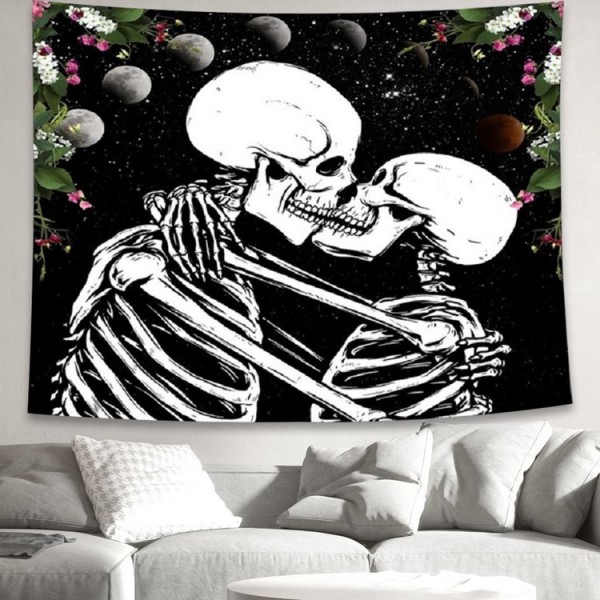 Kiss Skeleton - 145*130cm - Printed Tapestry