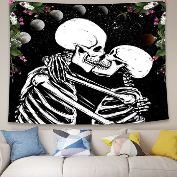 Kiss Skeleton - 145*130cm - Printed Tapestry