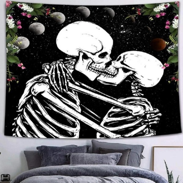 Kiss Skeleton - 145*130cm - Printed Tapestry