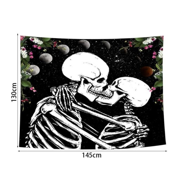 Kiss Skeleton - 145*130cm - Printed Tapestry