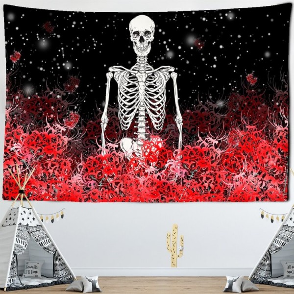 Flower Skull - 145*130cm - Printed Tapestry