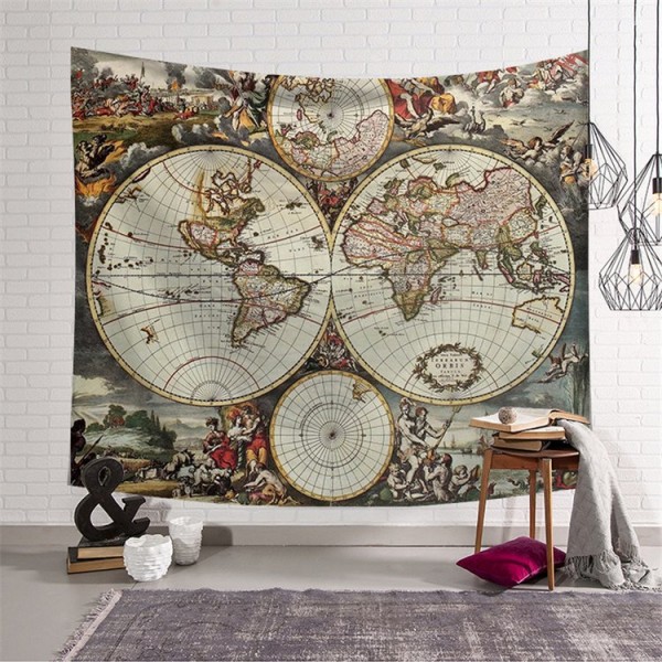 Map - 145*130cm - Printed Tapestry