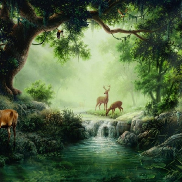 River Fawn - 100*75cm - Printed Tapestry