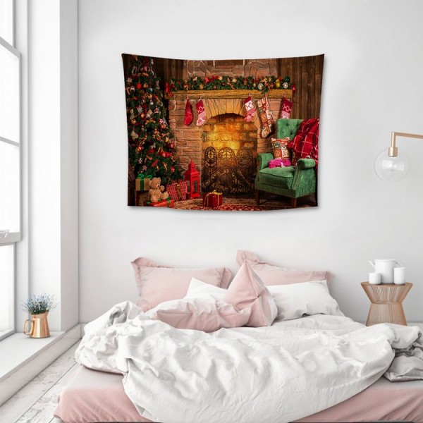 Christmas Fireplace - 100*75cm - Printed Tapestry