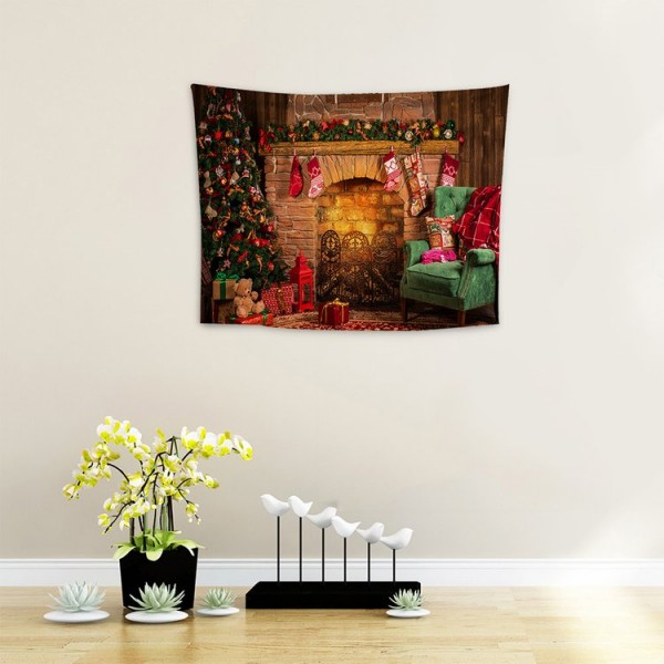 Christmas Fireplace - 100*75cm - Printed Tapestry