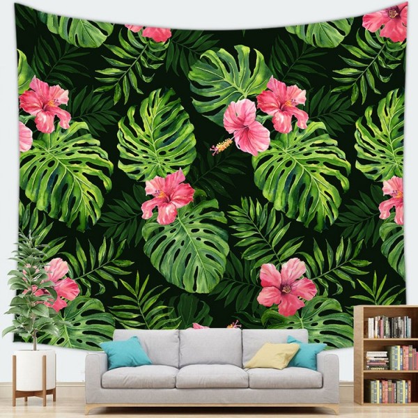 Flower Green Leaves - 100*75cm - Printed Tapestry