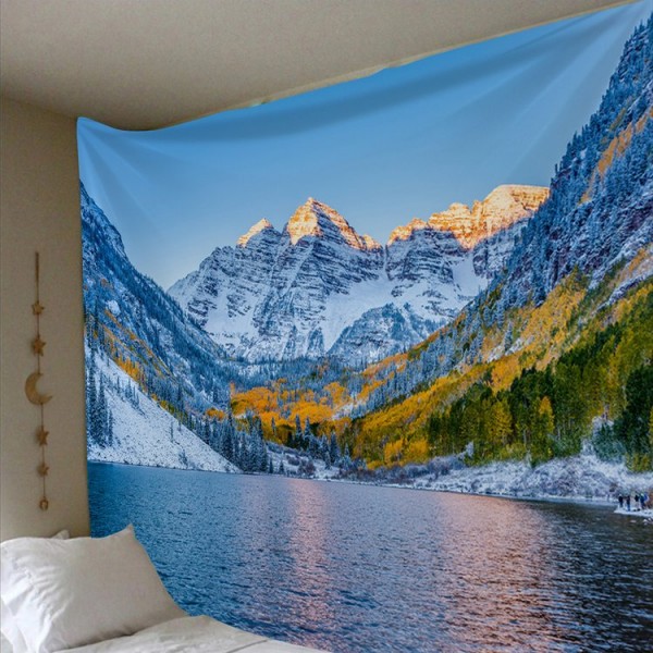 Snow Mountain Lake - 100*75cm - Printed Tapestry