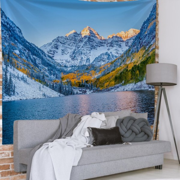 Snow Mountain Lake - 100*75cm - Printed Tapestry