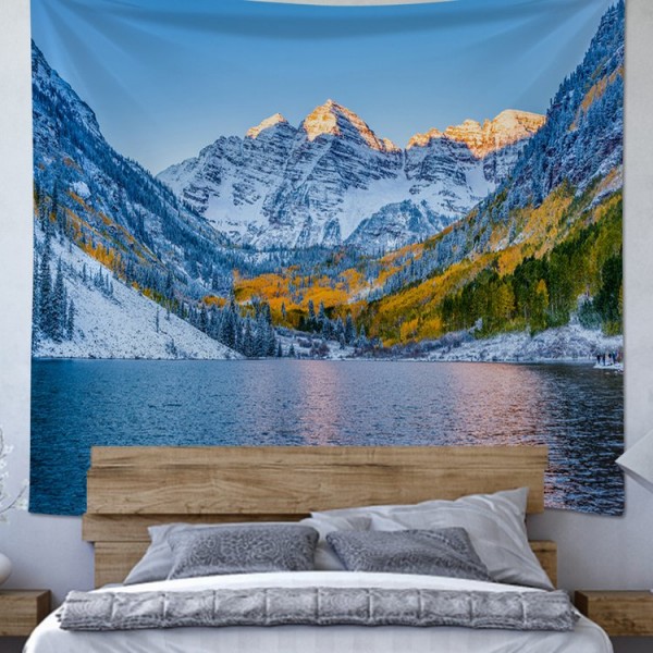 Snow Mountain Lake - 100*75cm - Printed Tapestry