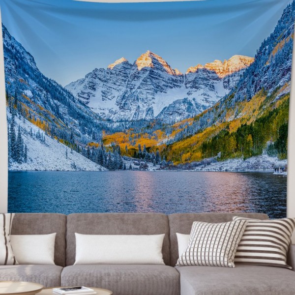 Snow Mountain Lake - 100*75cm - Printed Tapestry