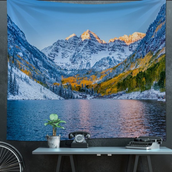 Snow Mountain Lake - 100*75cm - Printed Tapestry