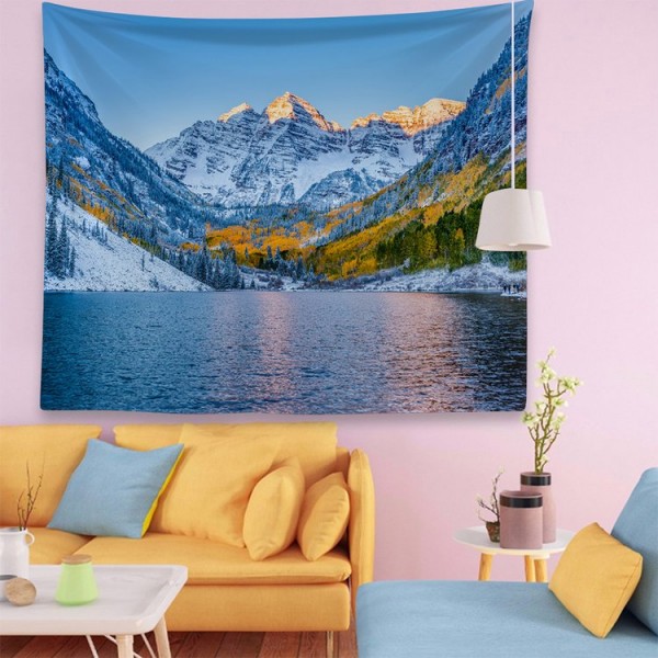 Snow Mountain Lake - 100*75cm - Printed Tapestry