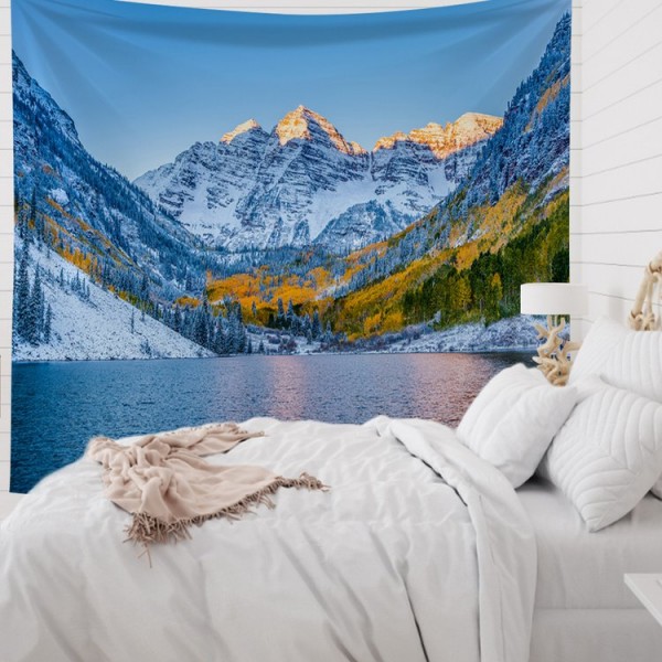 Snow Mountain Lake - 100*75cm - Printed Tapestry