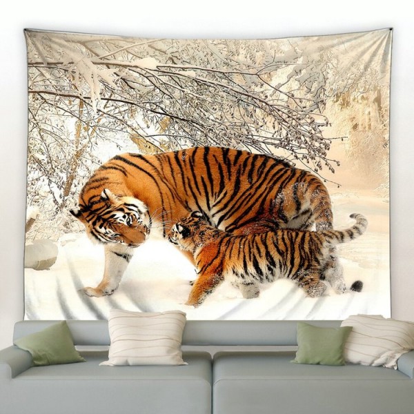 Tiger Mother and Son - 100*75cm - Printed Tapestry