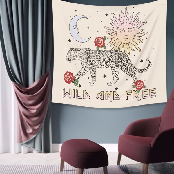 Tiger Sun Moon - 100*75cm - Printed Tapestry