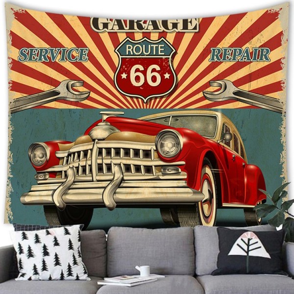 Route 66 Car - 100*75cm - Printed Tapestry