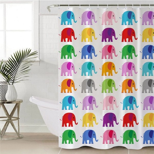 Rainbow Elephant - Print Shower Curtain