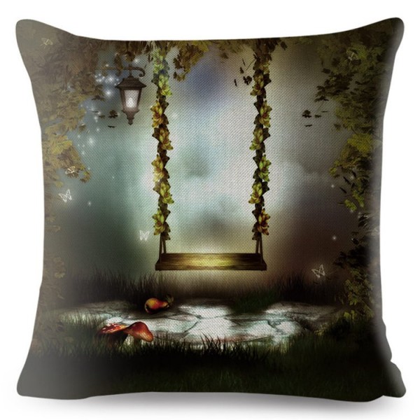 Psychedelic Mushroom- Linen Pillowcase