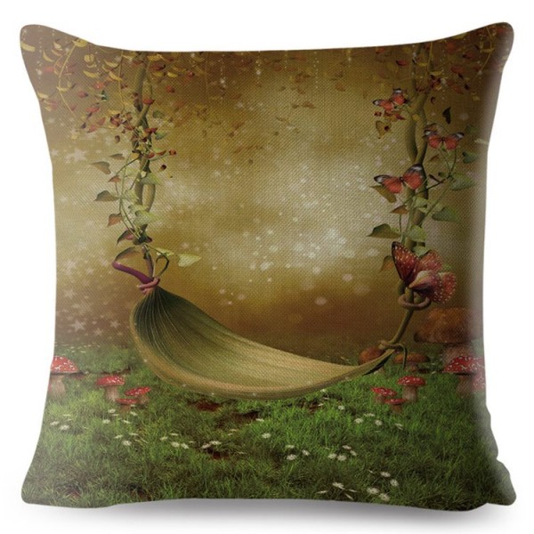 Psychedelic Mushroom- Linen Pillowcase