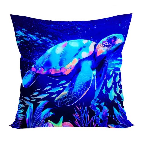 Sea turtle - UV Black Light Pillowcase- Double Sided