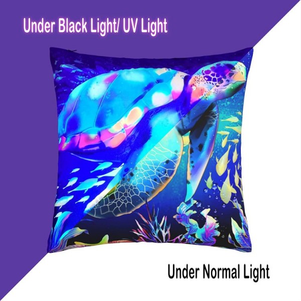 Sea turtle - UV Black Light Pillowcase- Double Sided