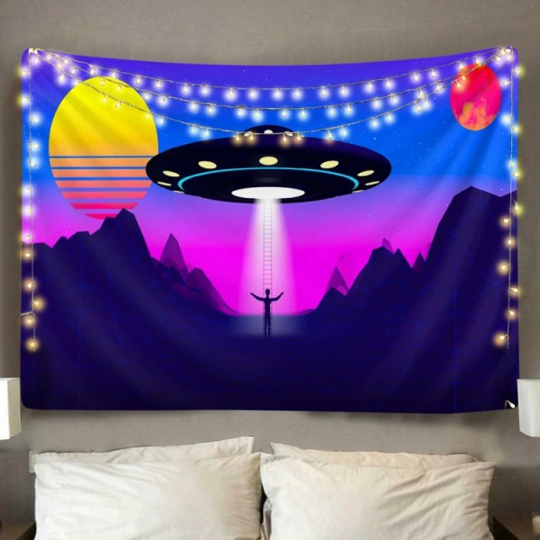 Vaporwave Abduction - Printed Tapestry