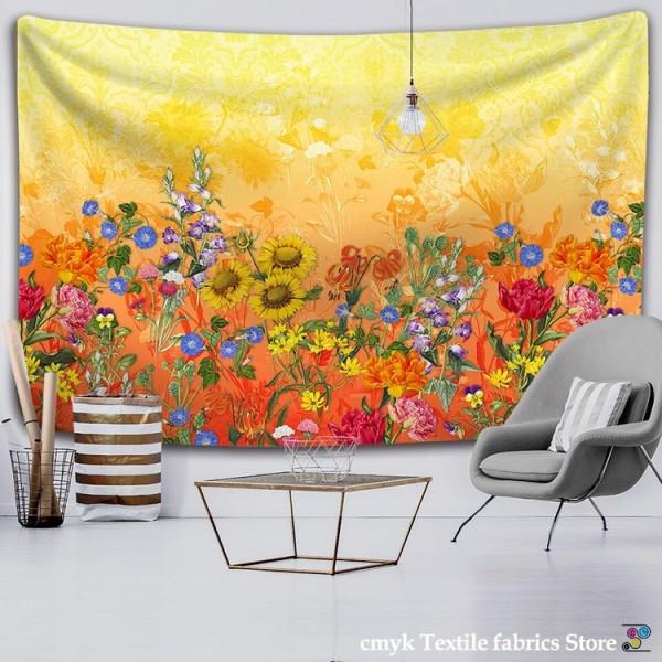 Colorful Floral Plants - Printed Tapestry