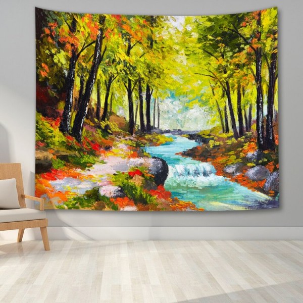 Oil Painting Landscape - Printed Tapestry