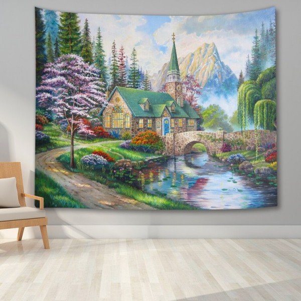 Oil Painting Landscape - Printed Tapestry