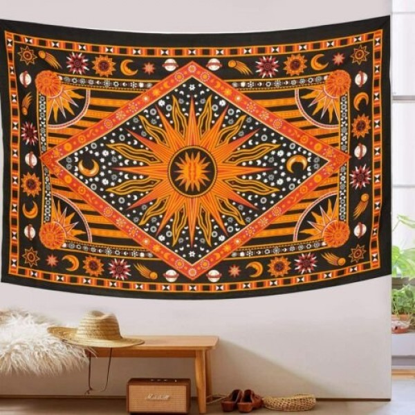 Psychedelic Moon - Printed Tapestry