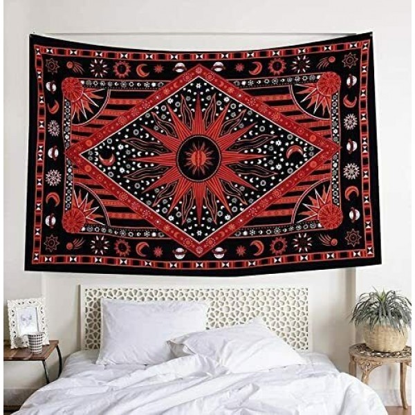 Psychedelic Moon - Printed Tapestry