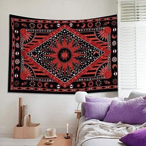 Psychedelic Moon - Printed Tapestry