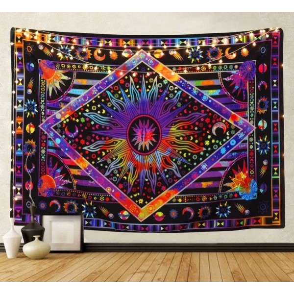 Psychedelic Moon - Printed Tapestry