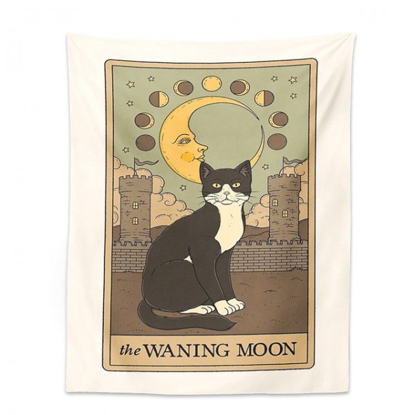 Moon Cat - Printed Tapestry