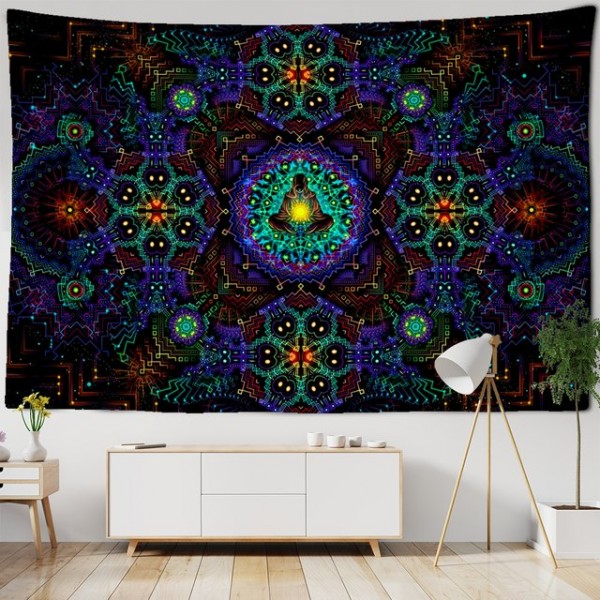 Psychedelic Mandala Meditation- Printed Tapestry