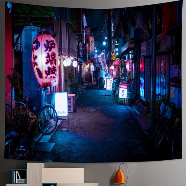 Tokyo Metropolitan Nightlife - Printed Tapestry