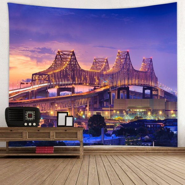 City Night Scene - Printed Tapestry