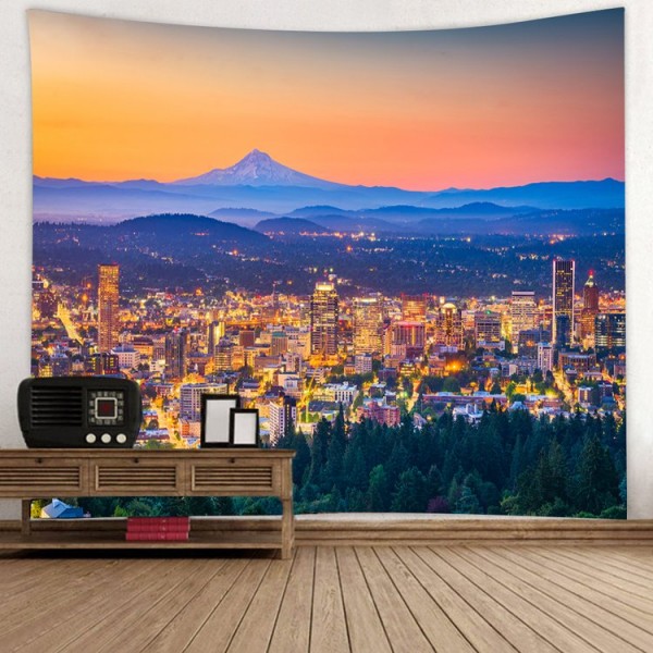 City Night Scene - Printed Tapestry